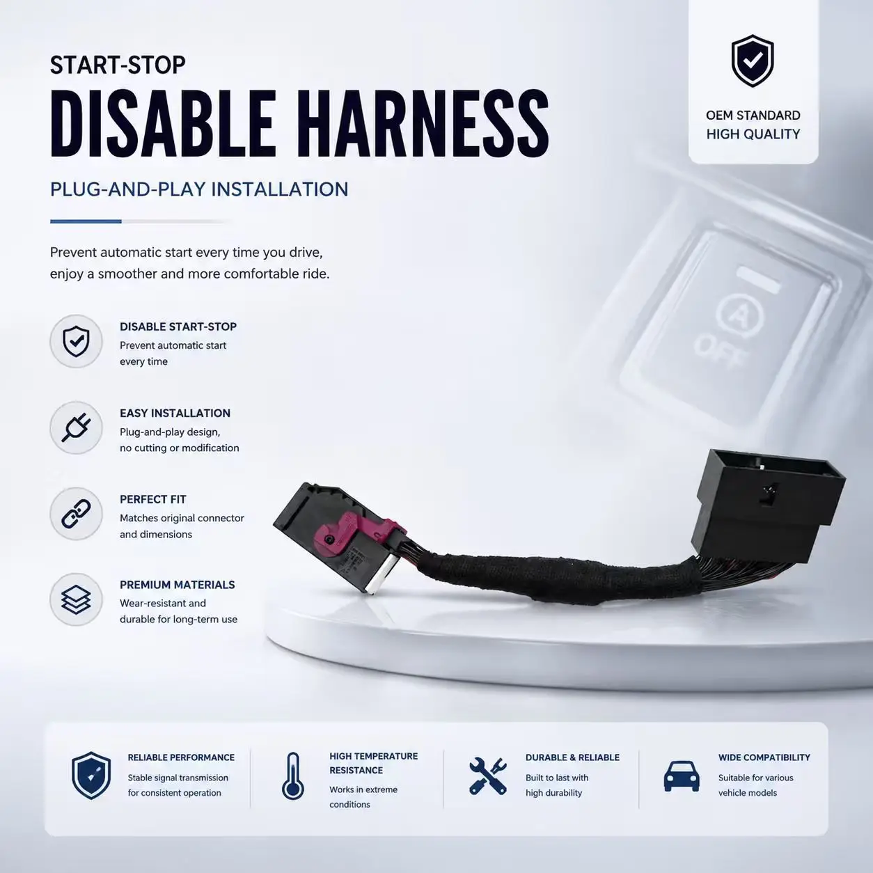 Automatic Start Stop Control System Docking Harness For VW Golf 8 MK8