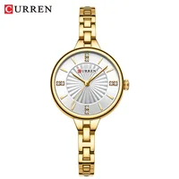 CURREN 9097 Top Brand Women's Quartz Watch Fashion Casual Gold Silver Waterproof Stainless Steel Strap Women's Elegant Watch 5