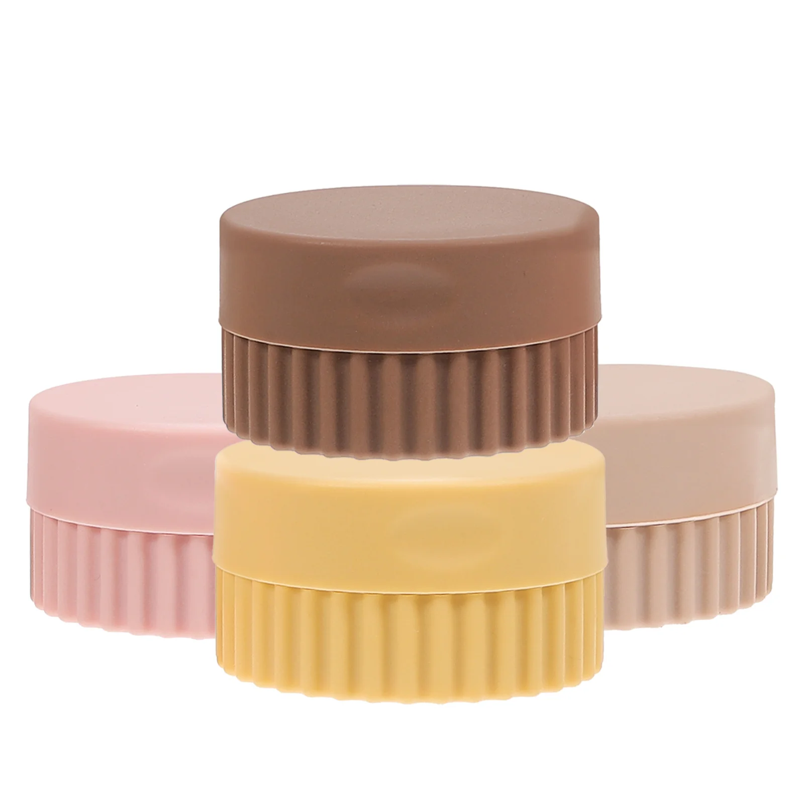 Contenedores pequeños de viaje, tarros de almacenamiento de silicona, organizador de loción a prueba de fugas, botellas de viaje para joyería, artículos de tocador, 4 Uds.