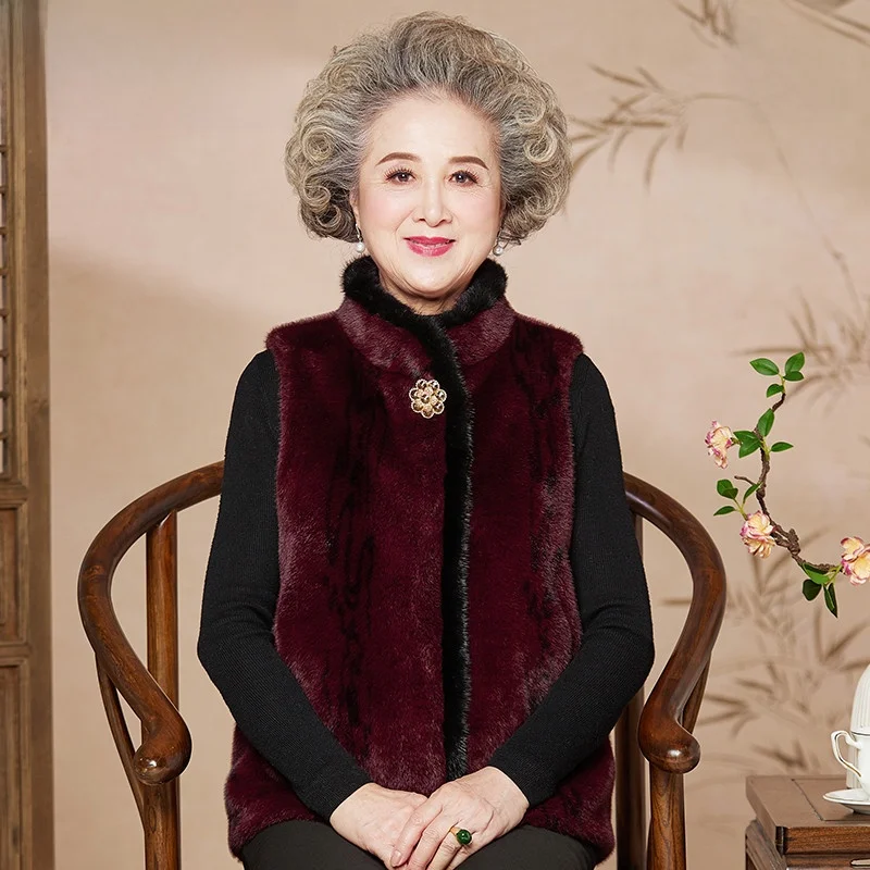 

Ele ly женский норковый жилет, зимняя верхняя одежда, пальто, длинные брюки, плотно прилегающее модное женское пальто для пожилых людей