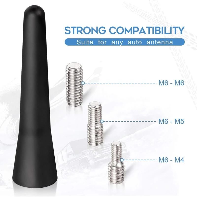 6.5cm Car Mini Short Radio Aerial Antenna Screws Signal Aerial Aluminum Anti Noise Receiver Adapter Universal Flexible Accessory