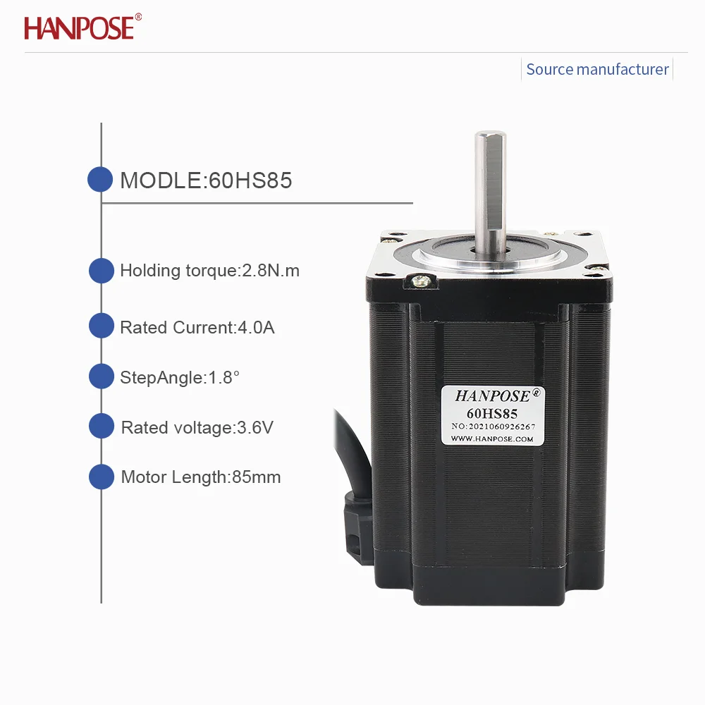 NEMA24 60HS85 stepper motor 2.8N.m 4.0A two-phase four wire 3D printing accessories motor manufacturer direct sales