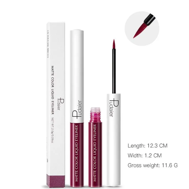 Pudaier 15 Colors Matte Colorful Liquid Eyeliner Waterproof not Dizzy Long Lasting Quick Dry Brighten Smooth Eye Liner Makeup