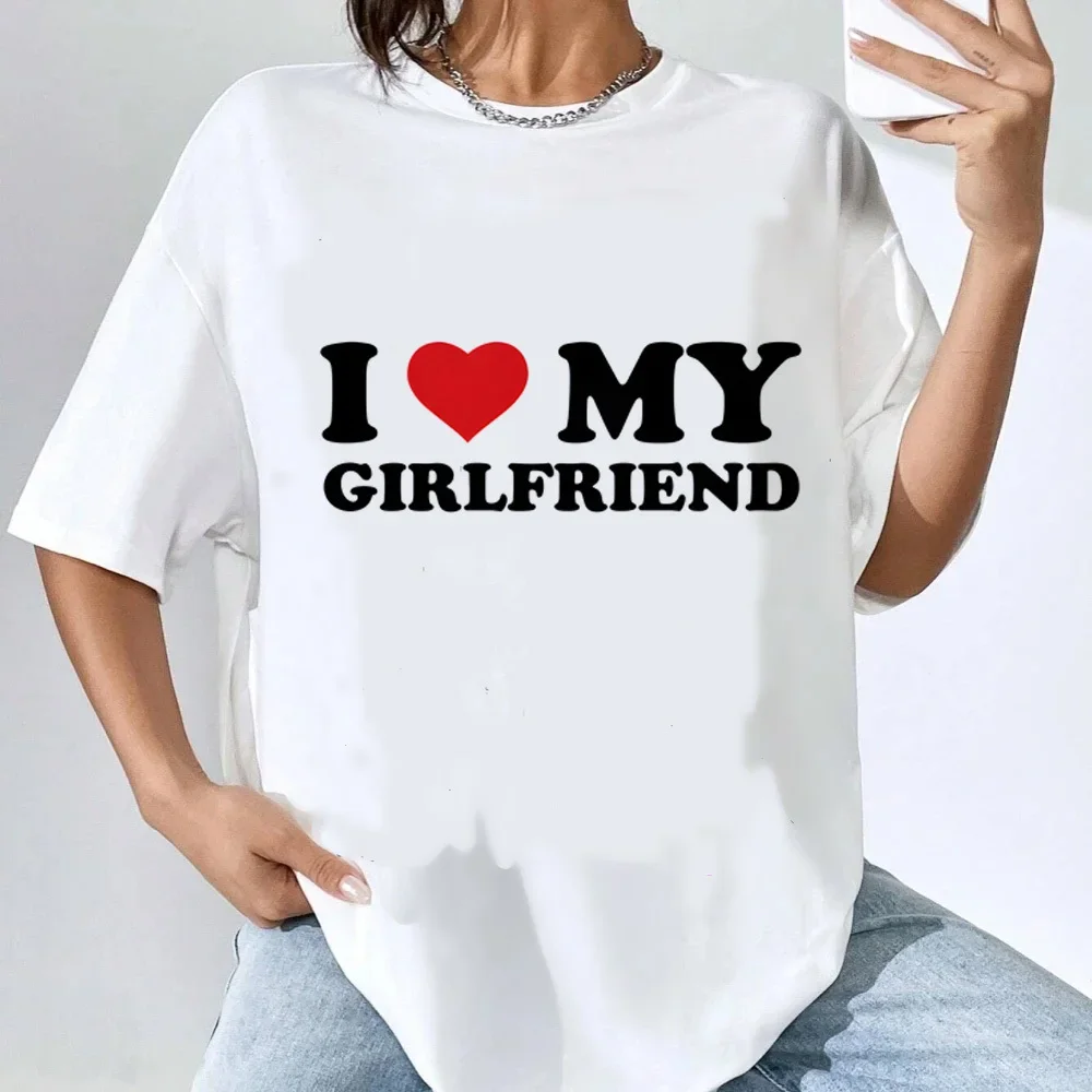 Fashion T-shirt I Love My Girlfriend T-shirts Retro Psychedelic Anime Graphic Short Sleeve T Shirt Y2k Casual Unisex Clothes Top