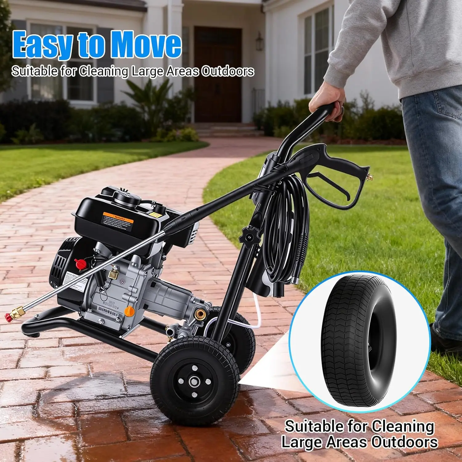 

Мощная газовая мойка высокого давления 4200PSI, 4.0GPM, 212CC, коммерческая, для интенсивной очистки