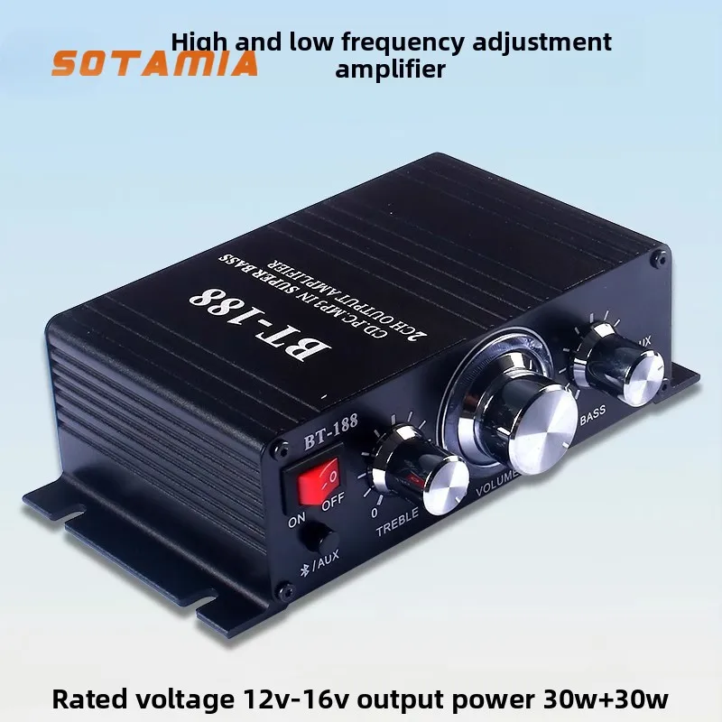 SOTAMIA Bluetooth Power Amplifier 30W*2 Stereo High and Low Tone Adjustable Power Amplifier Board Bluetooth Sound Box