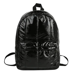 Novo inverno acolchoado mochilas femininas boom moda menina sacos de escola casual espaço algodão acolchoado acolchoado bolsa ombro pequenas mochilas