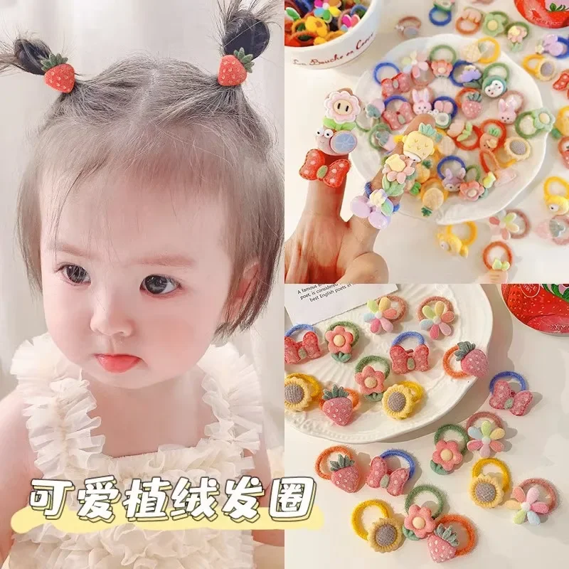 Children's cute thumb hair band baby hair tie baby headband little girl high elastic hair rubber band headgear