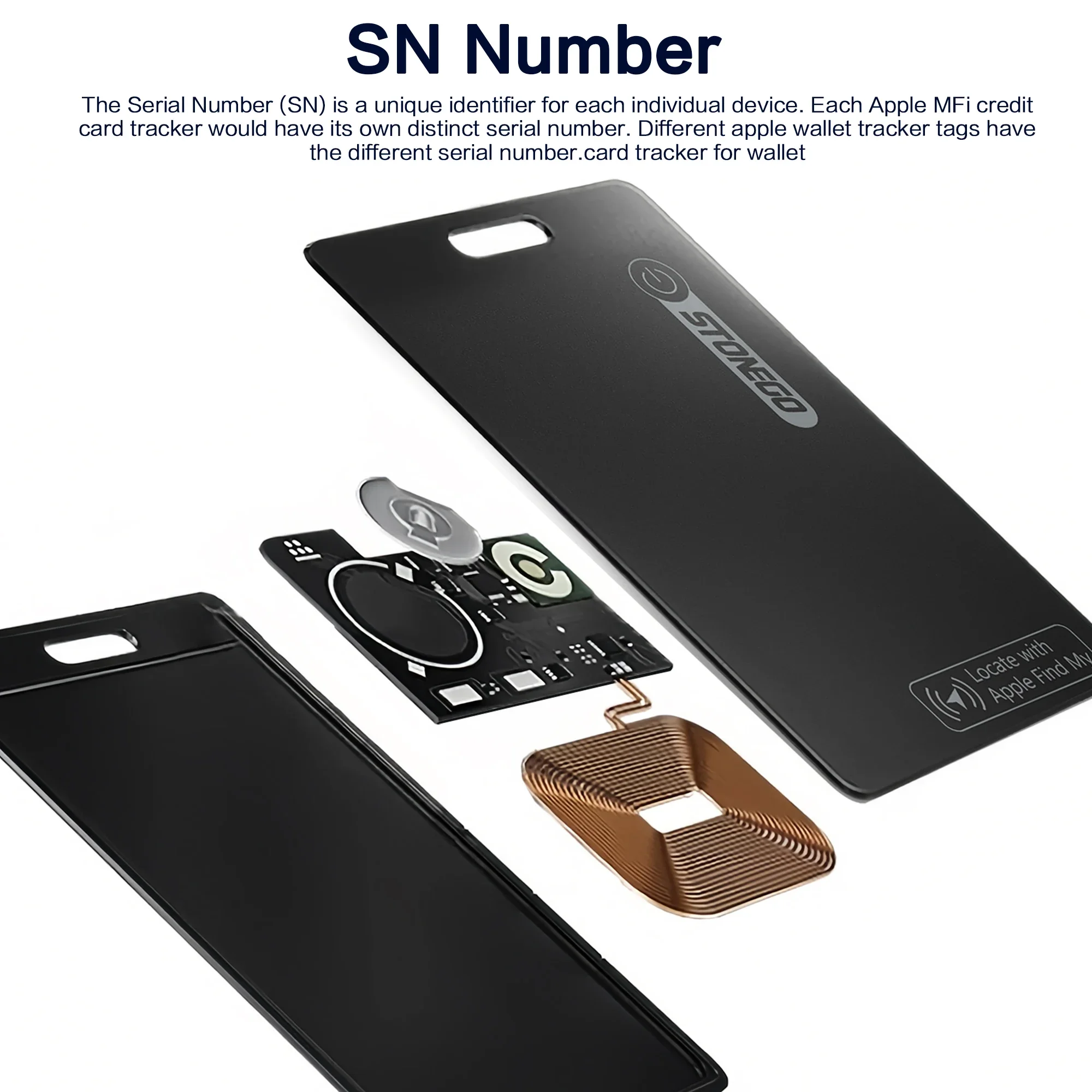 STONEGO Wallet Anti-loss Card Location Tracking Smart Tag iPhone Find My Bluetooth Device Ultra-thin Card Wireless Charge IP68 image 5