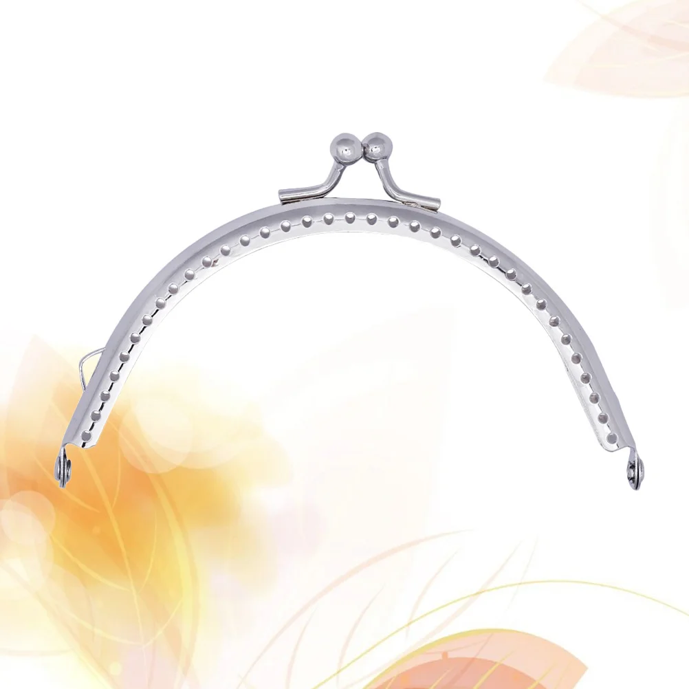10.5cm半円形アーチ型財布フレーム シルバービーズ キスロック留め金 ハンドバッグDIYクラフト製作アクセサリー 財布フレーム