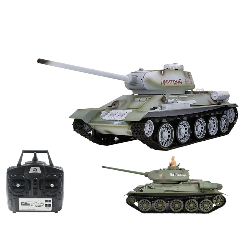 1:16 Henglong 3909-1 Russian T-34/85 Rc Metal Tracked Vehicle 7.0 Version Simulated Smoke Combat Armored Tank