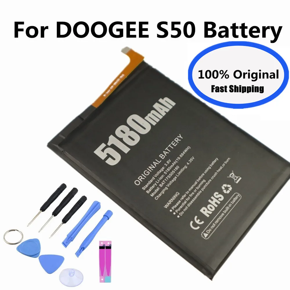 New BAT17S505180 4350mAh Original Replacement Battery For DOOGEE S50 Phone Batterie Bateria Batteries In Stock