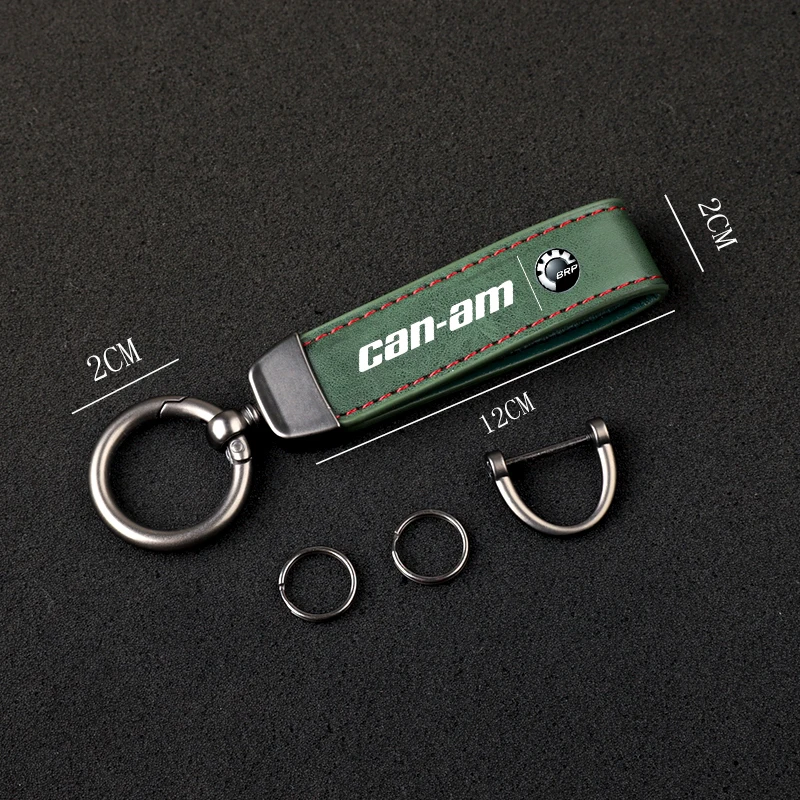 High-Grade Leather Car KeyChain 360 Degree Rotating Horseshoe Key Rings For CAN-AM Car KeyChain Car Accessories