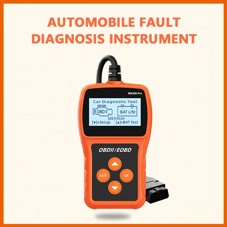 MS309PRO OBDII Diagnostic Tool Detecção de bateria Código do carro Detector de carro Detector de falhas do carro