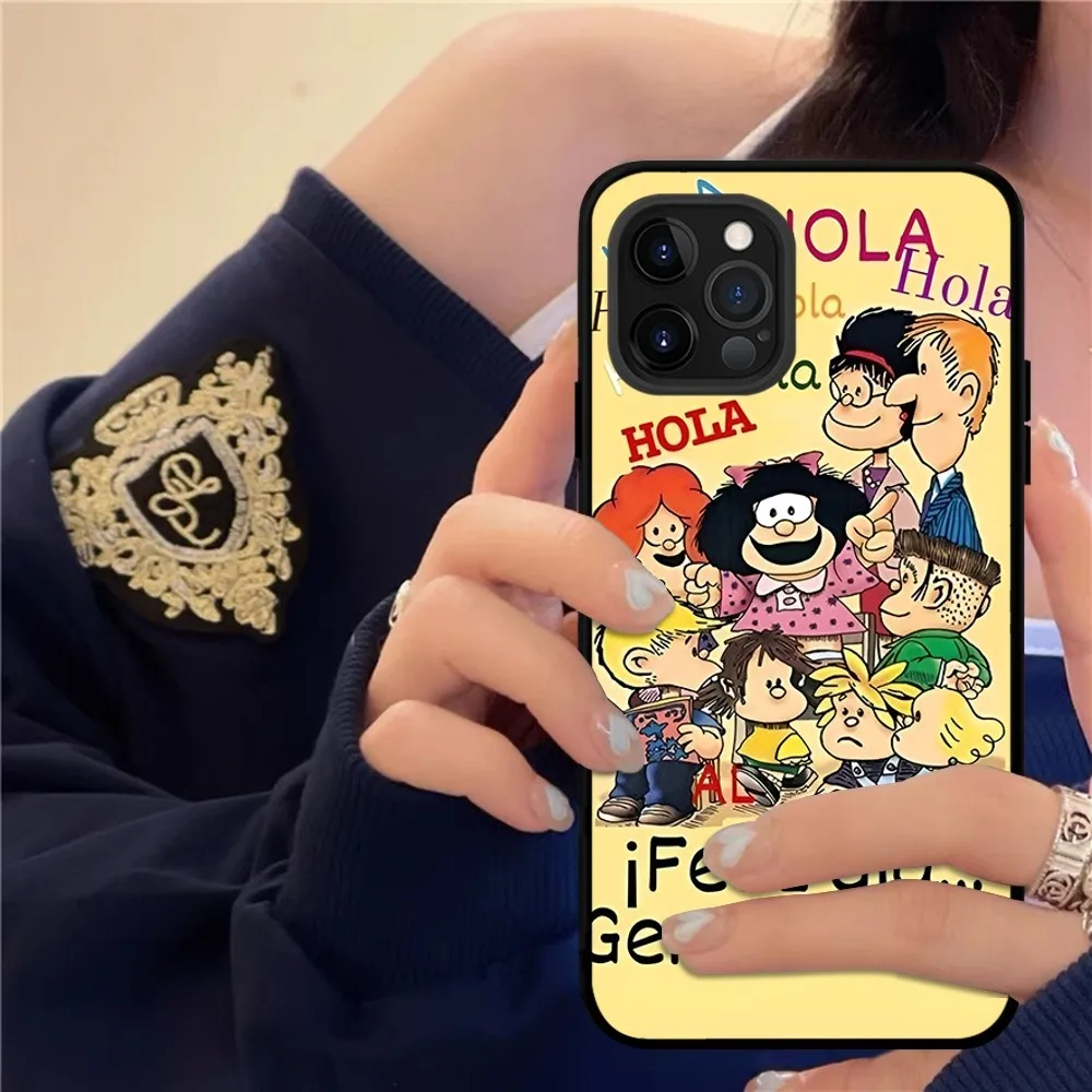 Mafalda Cartoon Phone Case Silicone Soft For Iphone 15 14 13 12 11 Pro Mini XS MAX 8 7 6 Plus X XS XR Cover