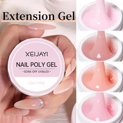 XEIJAYI 8ml Extension Nail Gel Pink White Clear Hard Gel Self Leveling Soak Off UV Construction Nail Art DIY Manicure Products