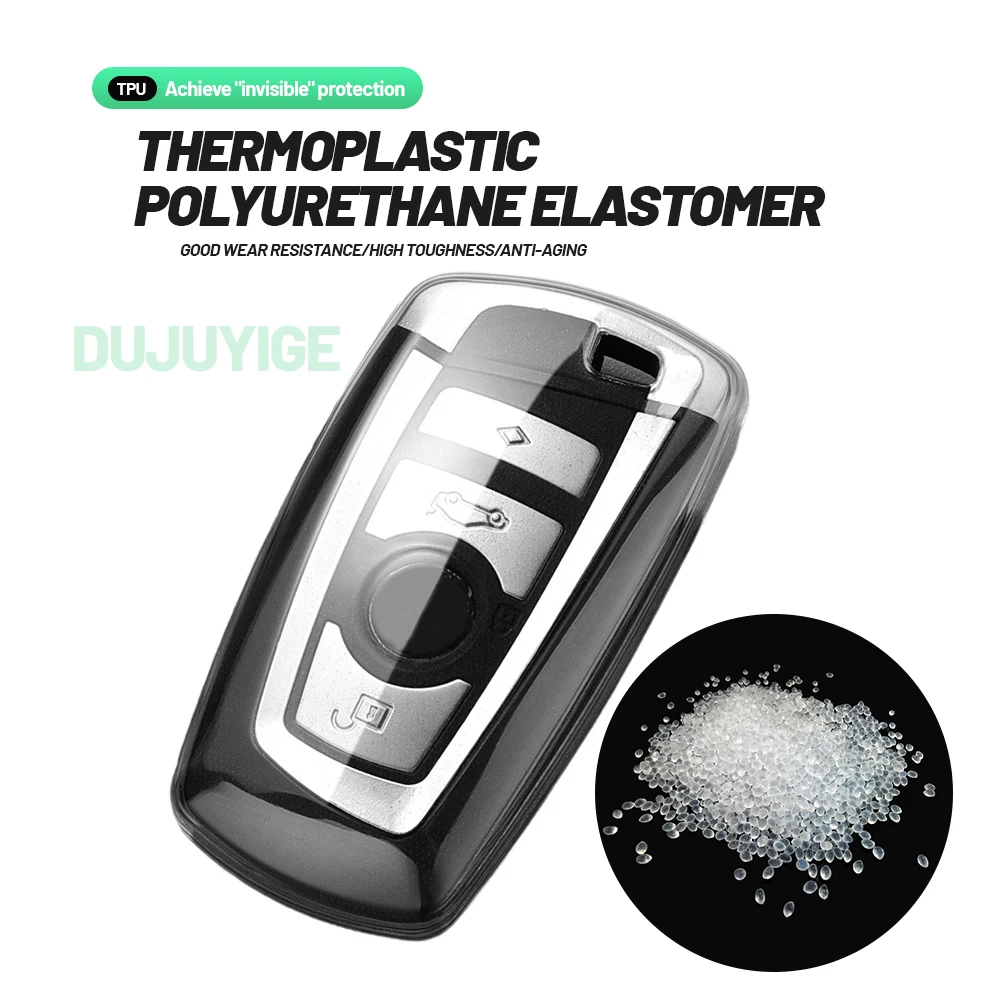 Clear TPU Car Key Case For BMW 5 Series G30 G31 F90 G38 2017-2023 Key Fob Cover Protector Shell Auto Accessories 2018 2019 2020
