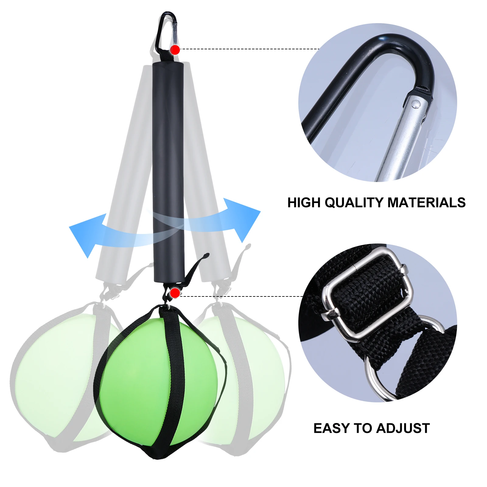 

1Pcs Volleyball Spike Trainer Adjustable Length Elastic Cord Enhances Arm Swing Footwork Hand Eye Coordination Training