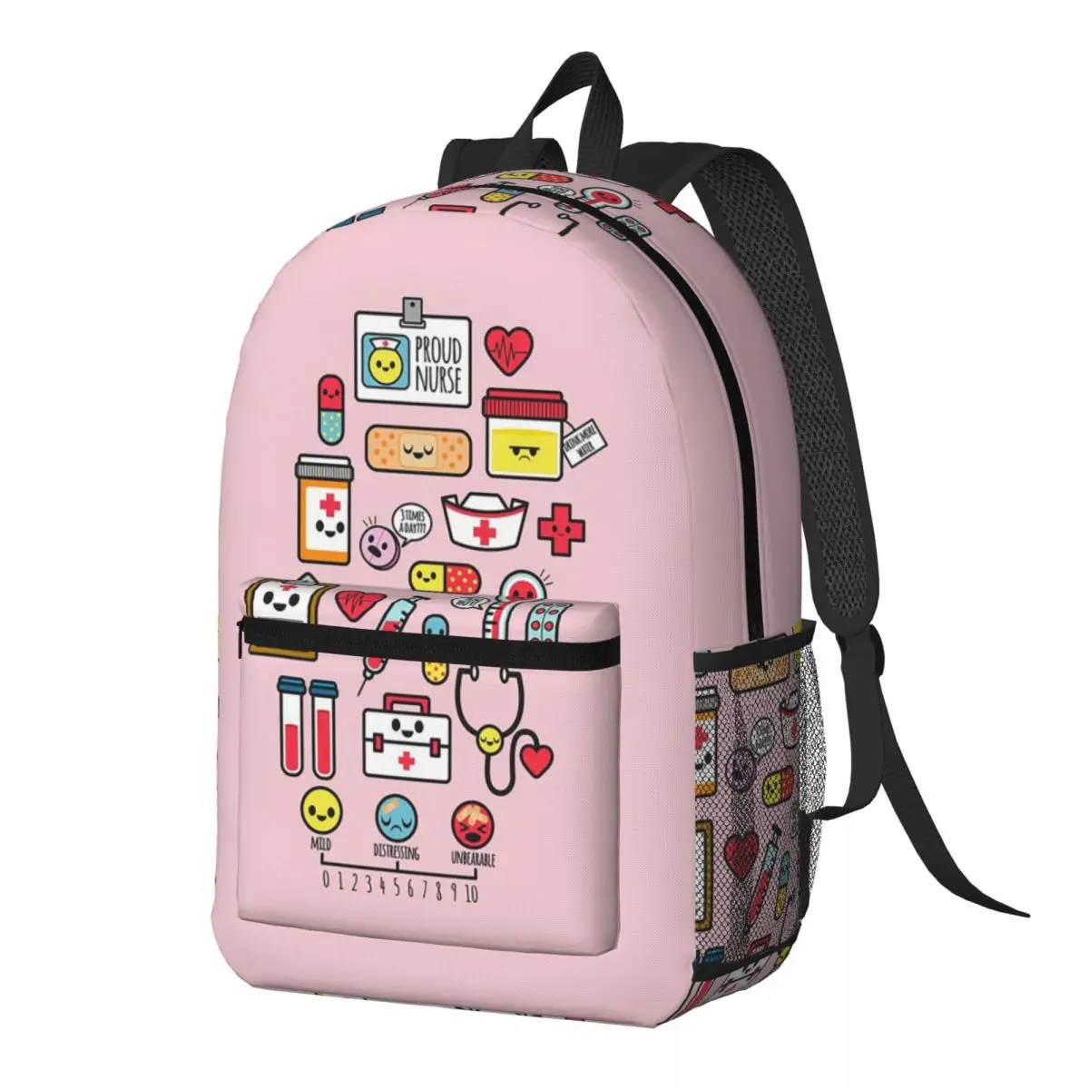 Proud To Be A Nurse Pink Backpack Daypack Large Capacity Boys Girls BookBag School Bag Shoulder Bags for Men Women