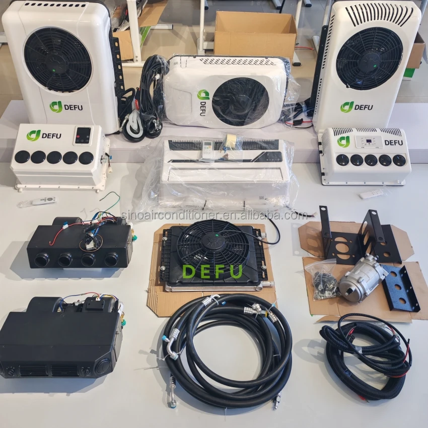 برودة كهربائية تكييف فان جرار 24 فولت 12 فولت وقوف السيارات 12 فولت مكيف الهواء لمقصورة الشاحنة