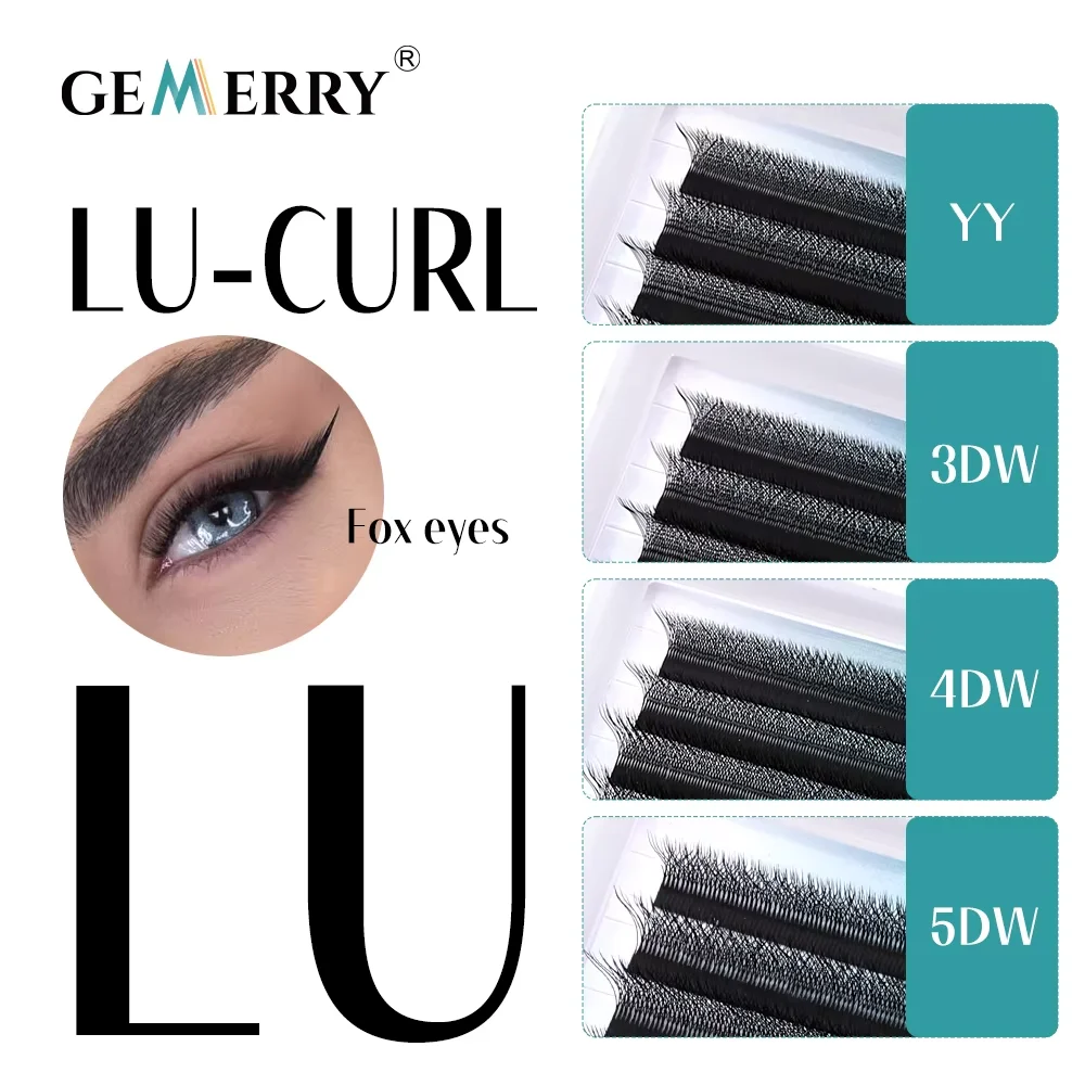 GEMERRY YY 3D 4D 5D W Shape Eyelashes 0.07 Curl Eyelashes LU/C/D Volume Lashes Extensions Premade Fan Fox Mink Natural Lashes