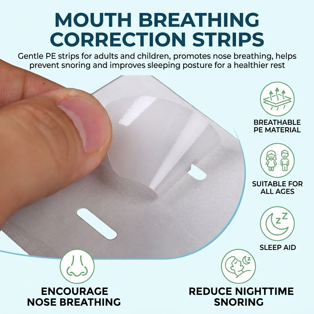 30Pcs Mouth Tape Anti-Snoring Stickers Night Sleep Lip Nose Breathing Improving Patch Mouth Correction Sticker Tape
