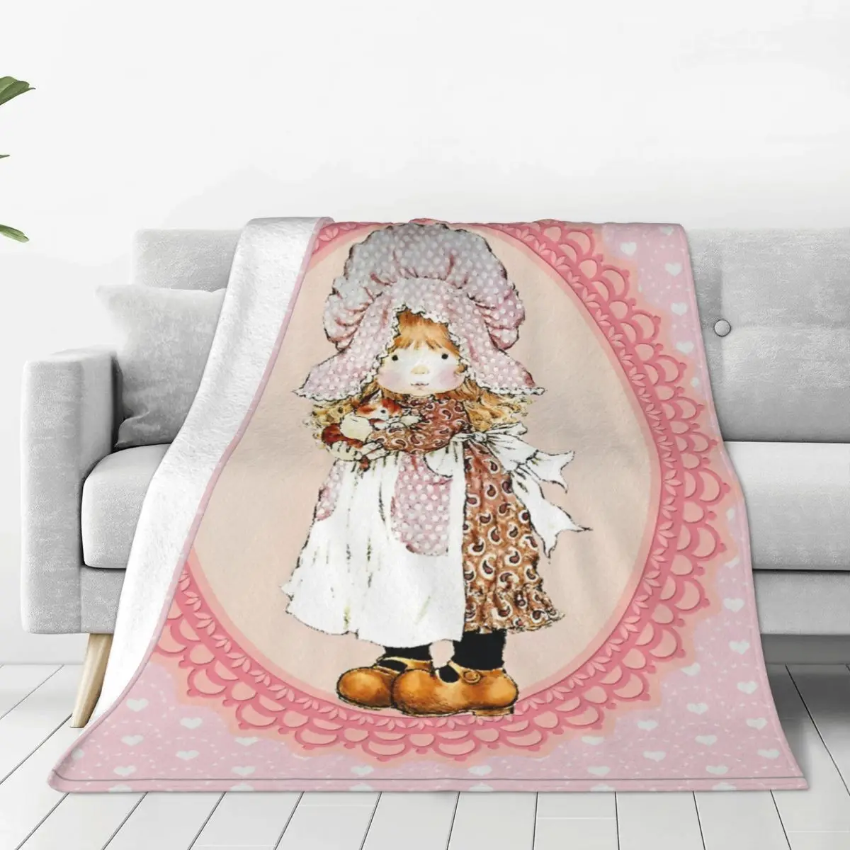 

Sarah Kay Kitten Knitted Blankets Flannel Super Soft Throw Blankets for Car Sofa Couch Bed Rug