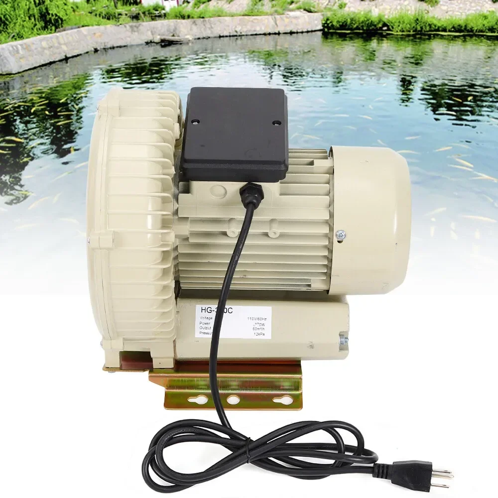 

370W 110V Industrial Fish Pond Tank Air Pump Blower Oxygen Aerator 60m³/h 12kpa Durable