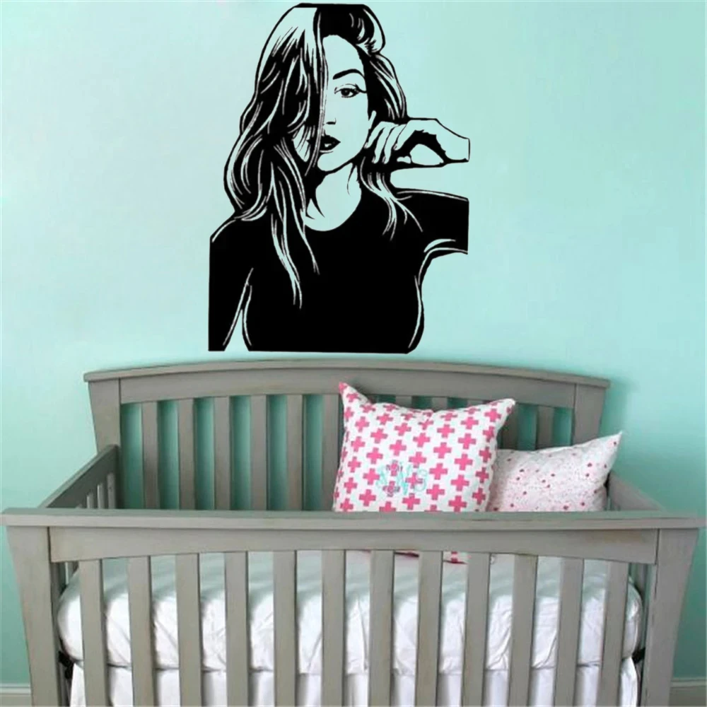 

Cool Girl Fashion Girl Woman Vinyl Wall Sticker Silhouette Beauty Salon Mall Wall Decor Home Bedroom Sticker Mural Living Room