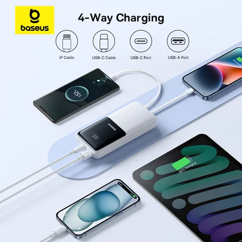 Baseus Power Bank 20000 мАч PD 22,5 Вт Быстрая зарядка телефона Внешняя батарея Powerbank Зарядное устройство для Xiaomi Poco iPhone Samsung iPad