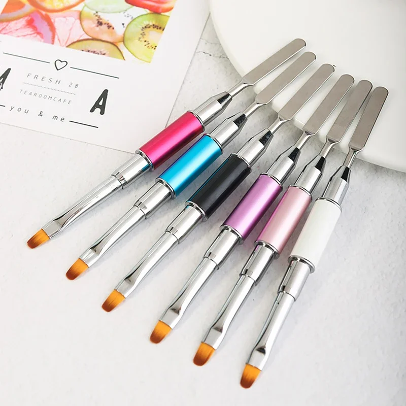 TIANMI Double-ended Nail Art Brush Manicure Glue Taking Tools Gel Nail Polish Builder Carving Darwing Pen With Embossing Rod