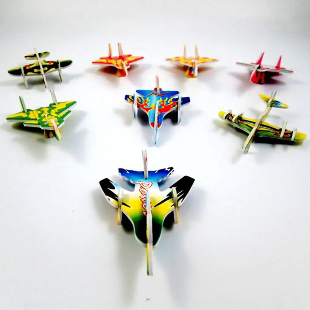 10pcs Color Randomly Prop DIY foam Assembly Aircraft Fighter Flying Gider Planes Airplane Model Aeroplane