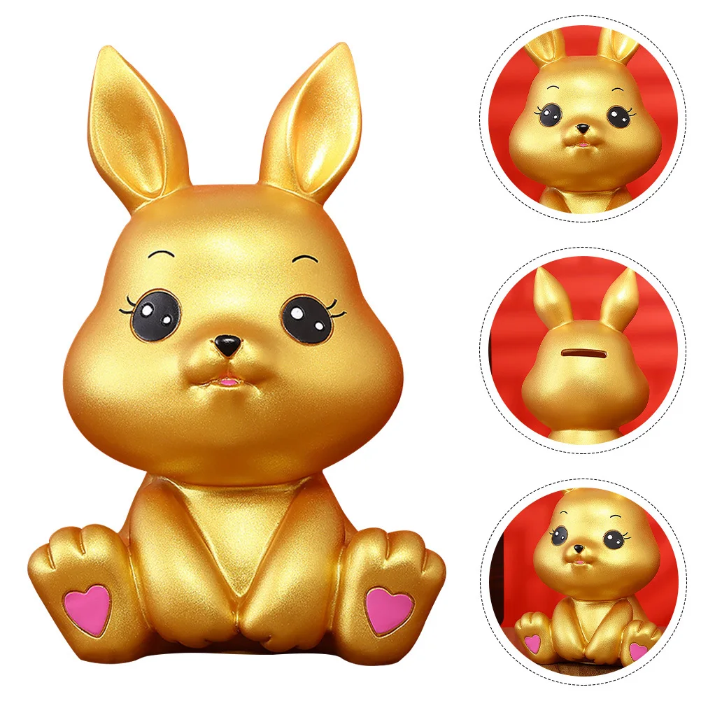 Piggy Bank Large Opening Coin Jar For Kids Money Storage Zodiac Rabbit Bunny Saving Pot Desktop Ornament Decorative Money