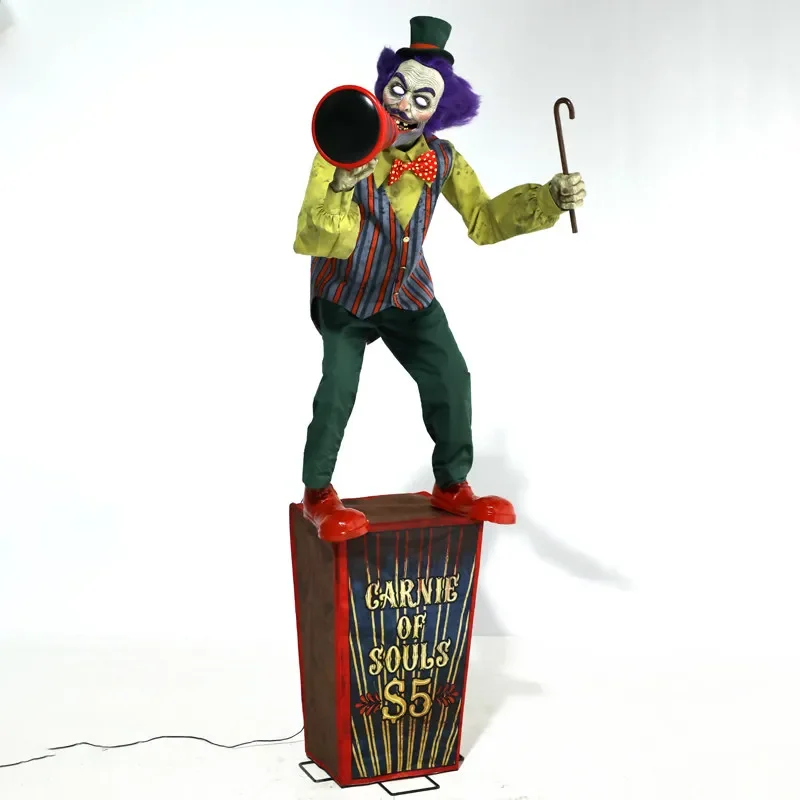Big Clown Electric Induction Sound Glowing Clown Theme Park Carnival Haunted House Props Decoration
