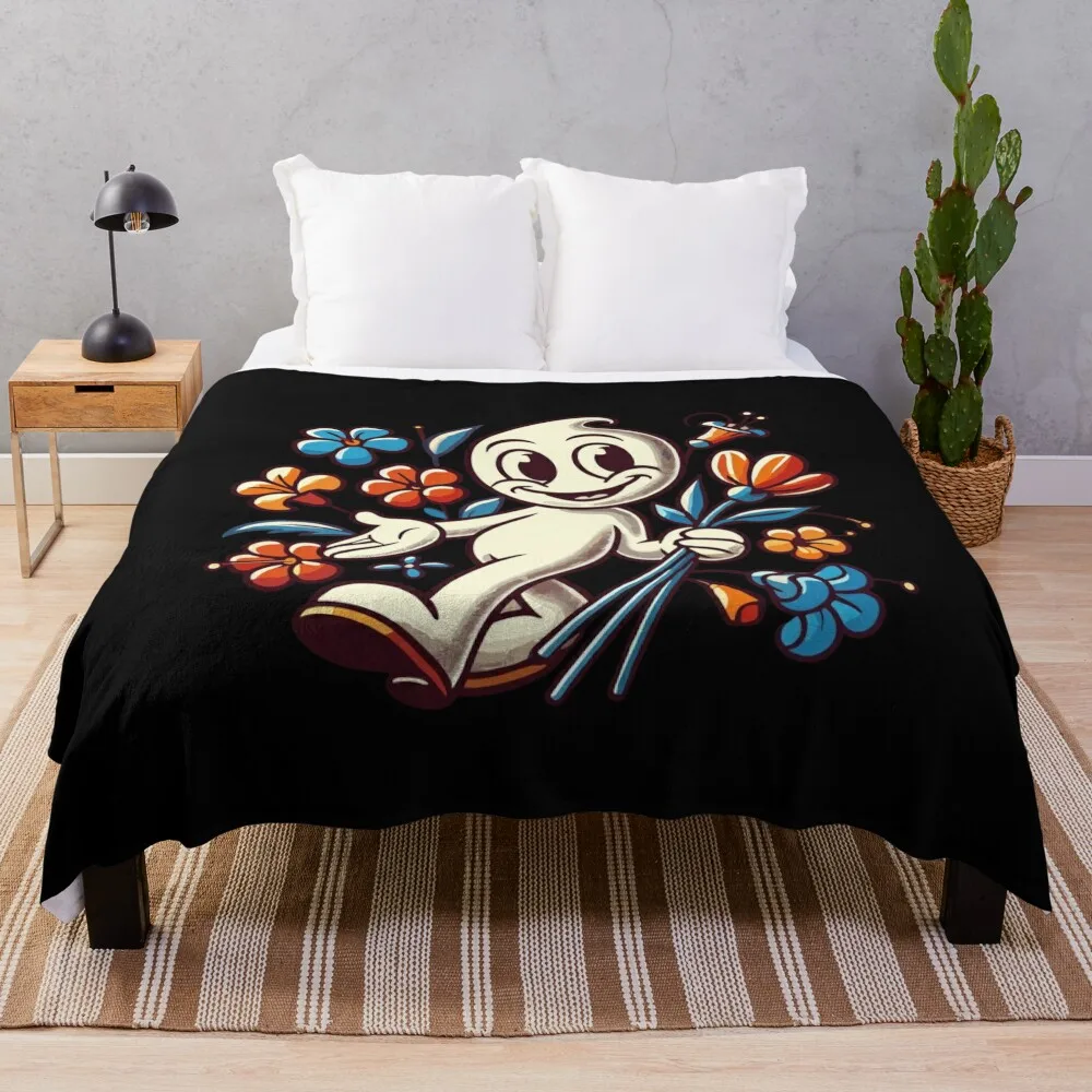 

Flower Lover Ghost Funny Flowers Ghost Throw Blanket anime Sleeping Bag Blankets