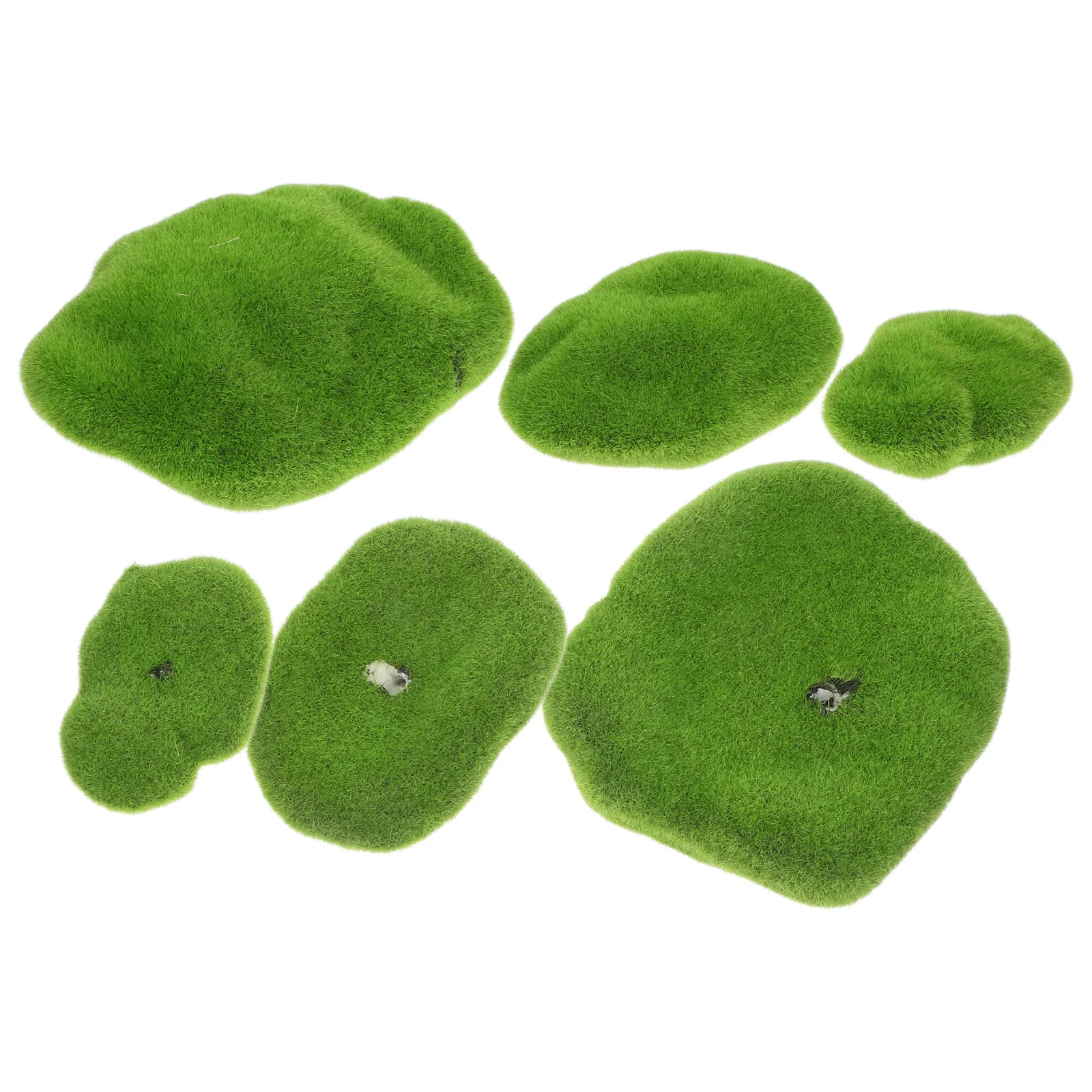 

6 PCS Artificial Moss Stone for Crafts Indoor Plant Decorate Foam Fake Rocks Decorative