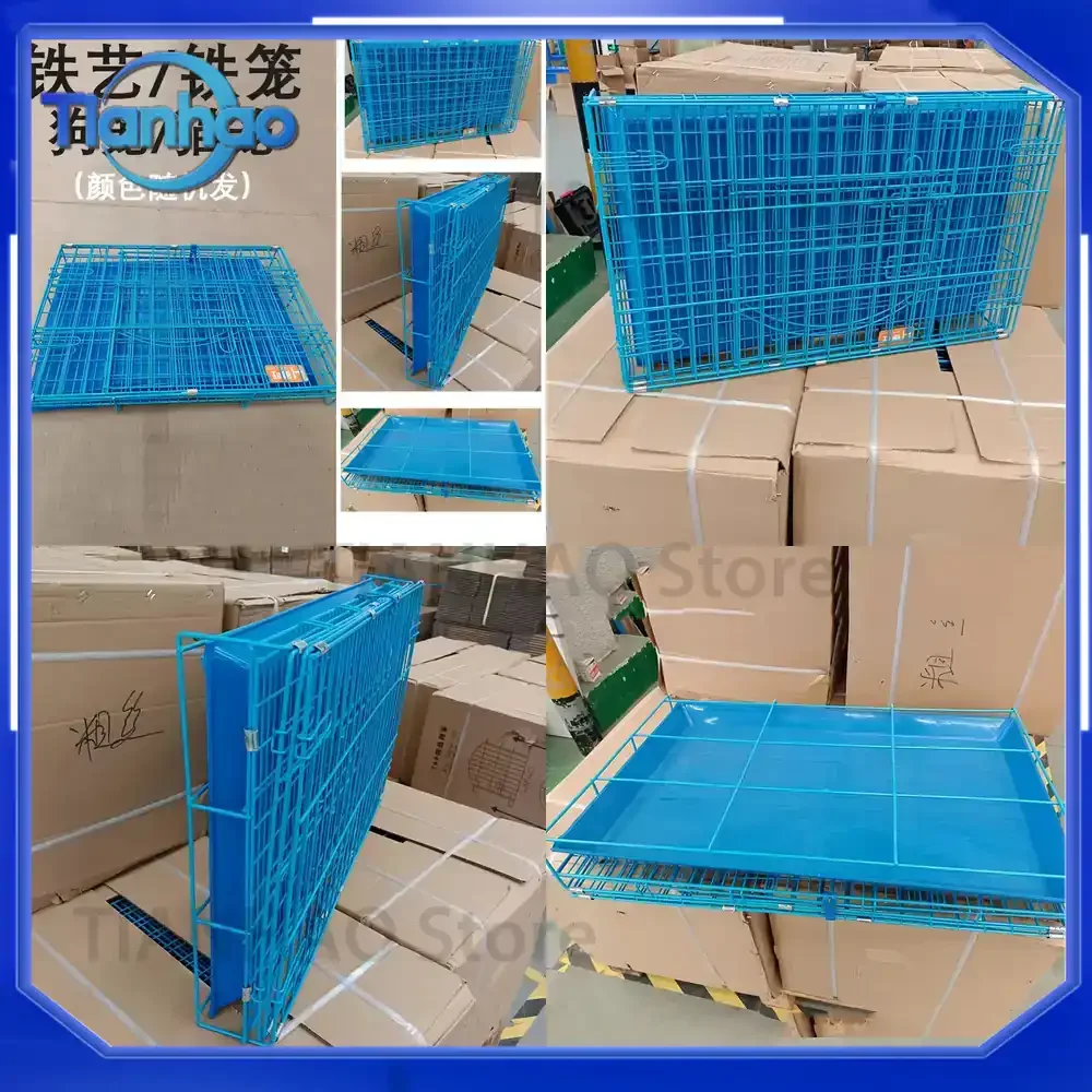Foldable Pet Cage for Small and Medium Dogs with Removable Toilet Tray Washable Heavy-Duty Wire Dog Crate Cat Kennel