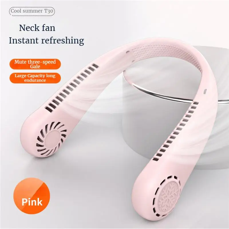 

Summer Hanging Neck Fan 800mah Fast Cooling USB Rechargeable Wearable Bladeless Fan Portable Fan Outdoor Camping ventilador