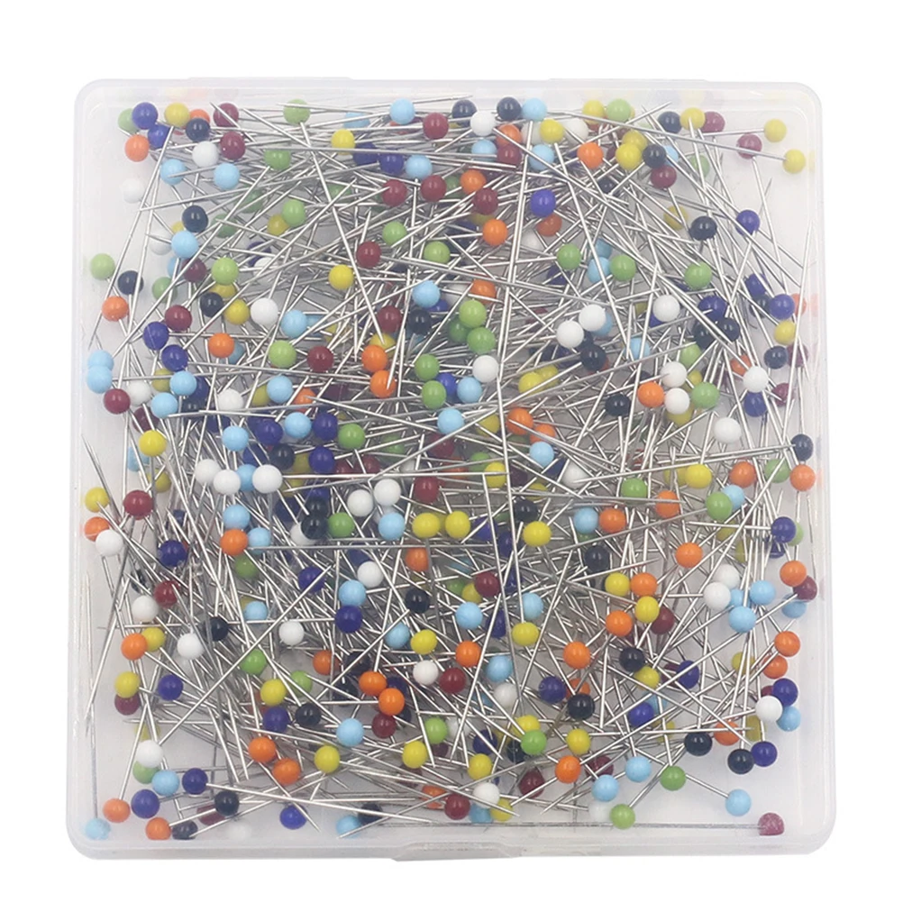 

500pcs Glass Head Pins Multicolor 4mm DIY Jewelry Embroidery Straight Quilting Needle Crafting Accessories Sewing Pin
