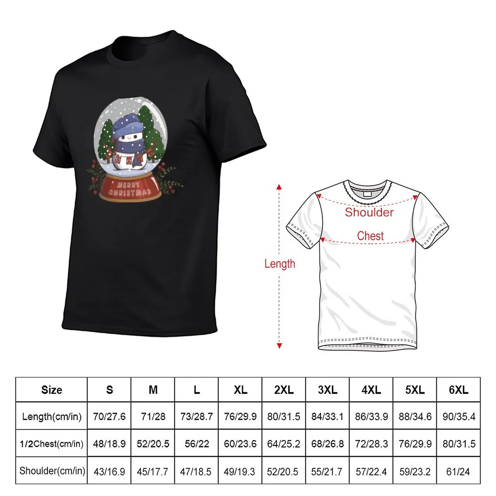 New Christmas Snow Globe Snowman T-Shirt summer top hippie clothes plus size t shirts cute clothes t shirts for men pack