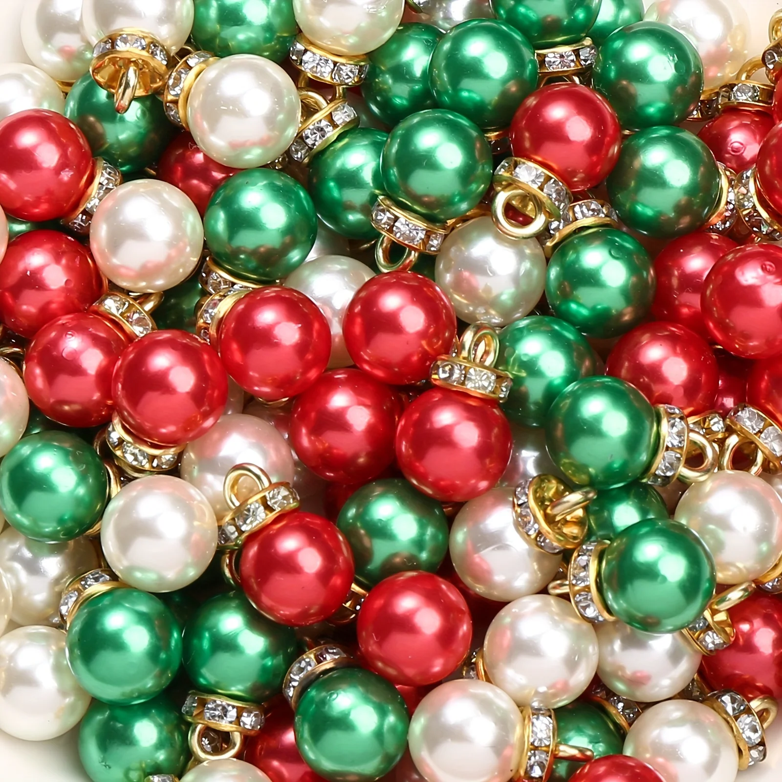 1/100 قطعة عيد الميلاد نمط الخرز لامعة قلادة الخرز Charms لصنع المجوهرات القرط DIY بها بنفسك عيد الميلاد هدية الإكسسوارات فضفاض الخرز