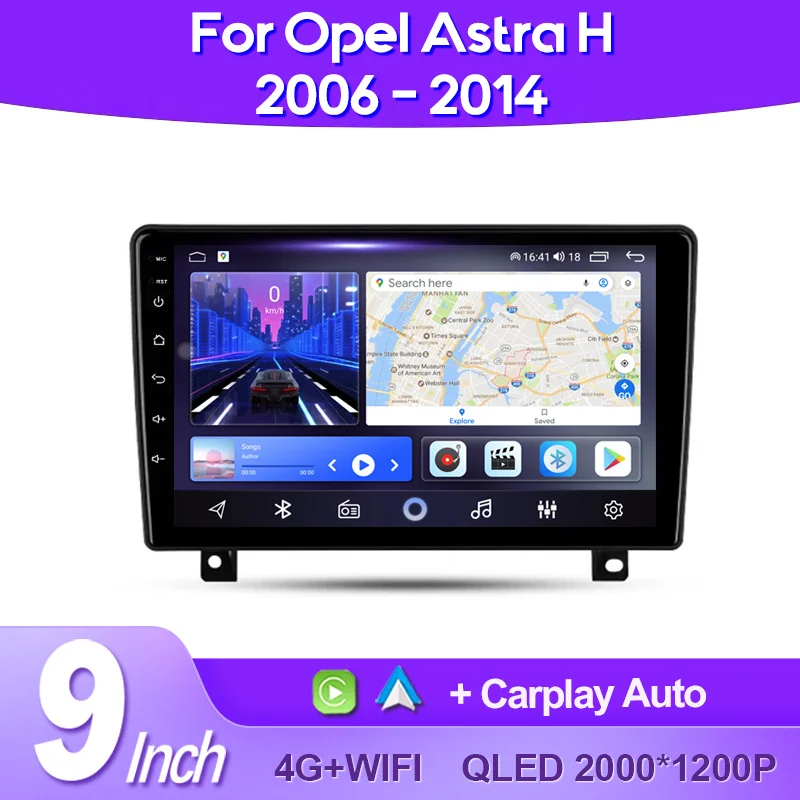 

QSZN Car Radio For Opel Astra H 2006 - 2014 2K QLED Android 13 Multimedia Video Player AI Voice CarPlay GPS 4G Head Unit Stereo