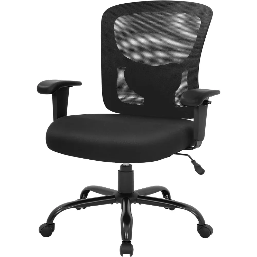 Big and Tall 500lb Office Chair Ergonomic Executive Desk Chair Rolling Swivel Chair Adjustable Arms Mesh Back Computer Chair wit