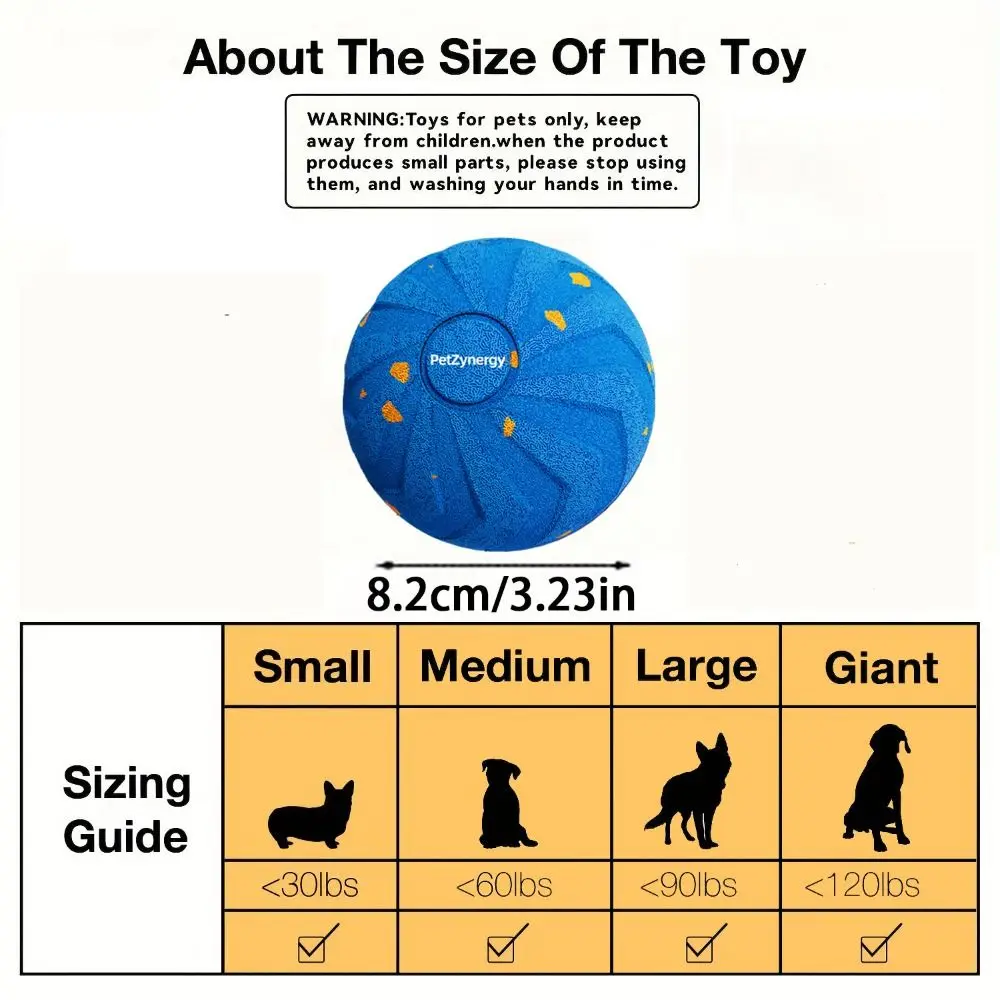 Bite Resistant Smart Dog Toy Ball USB Rechargeable Wear Resistant Dog Bouncing Ball Durable with Light Electronic Rolling Ball