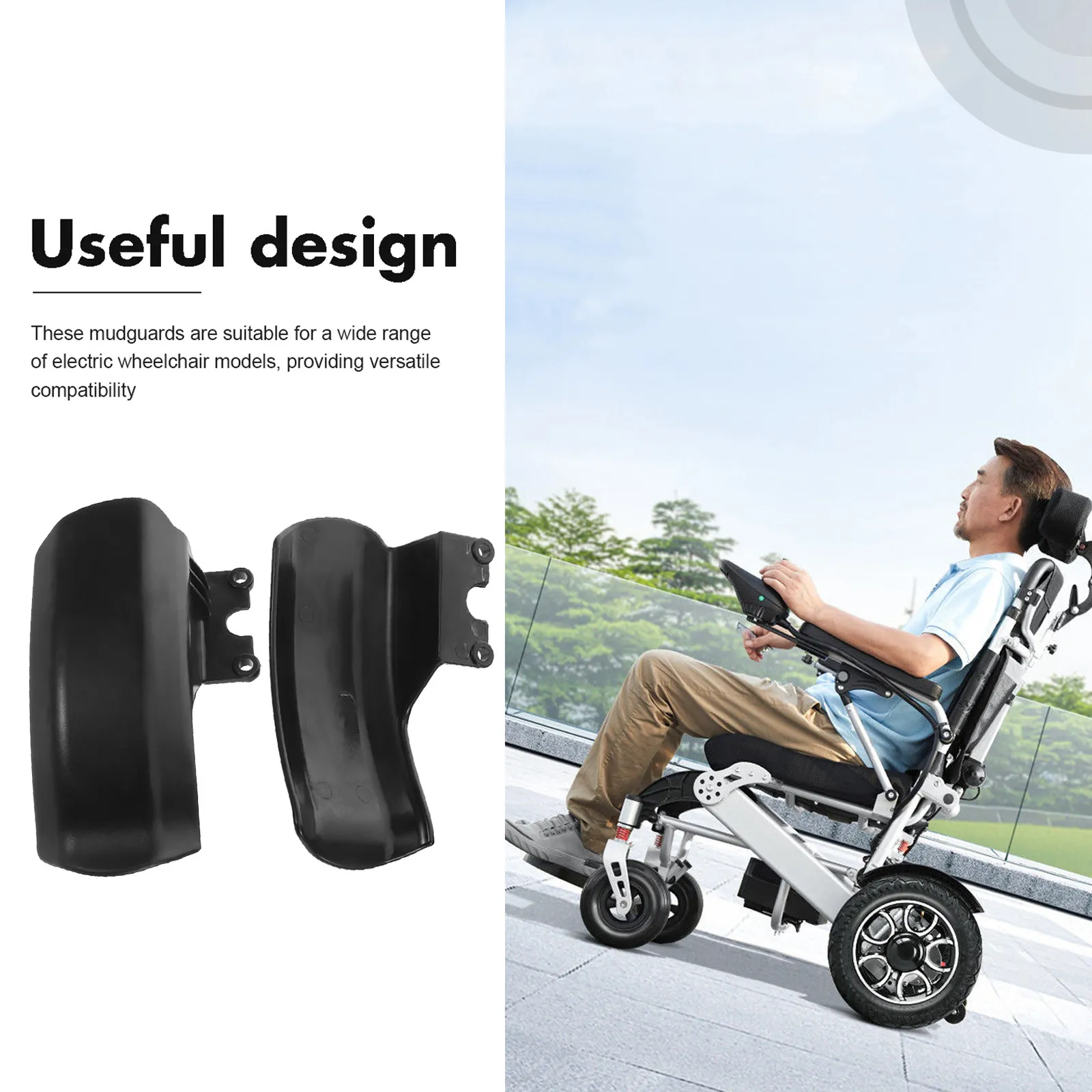 2Pcs Wheelchair Mud Guards Protective Sturdy Side Covers for Electric Wheelchairs Dirt Debris Shielding Easy Install Senior