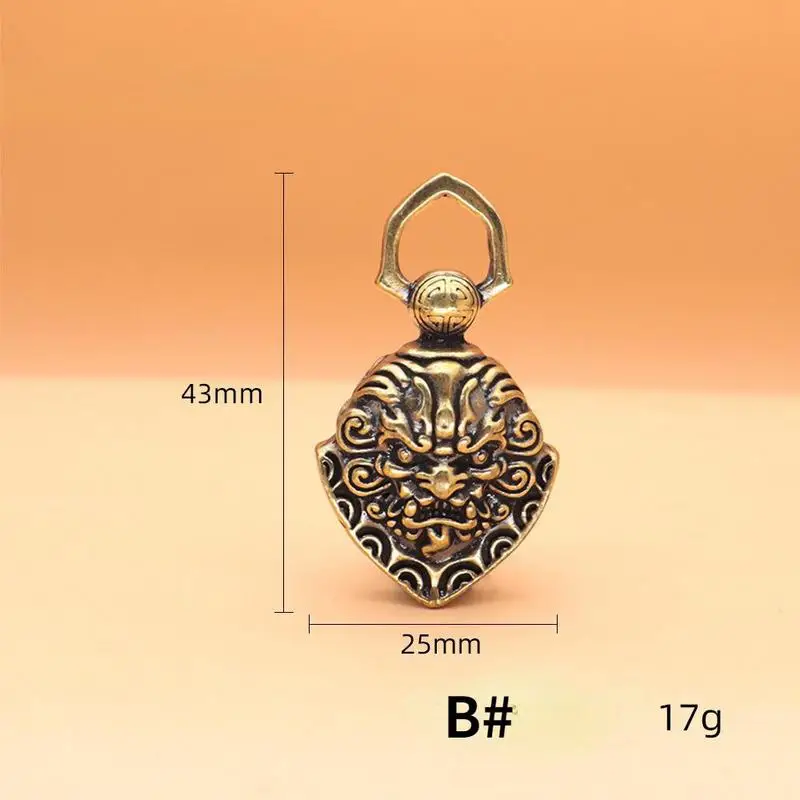 1pc Mini Antique Bell Chinese Style Brass Copper Sculpture Pray Buddha Fengshui Home Decor Buddhist Mythical Animals Bell