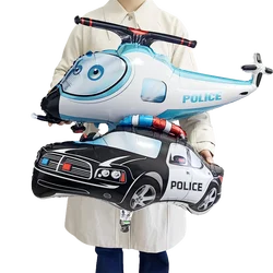 4D Police Black Car Foil Balloon Boy Birthday Balloon Airplane Foil Balloon Police Balloon Police Themed Birthday Party