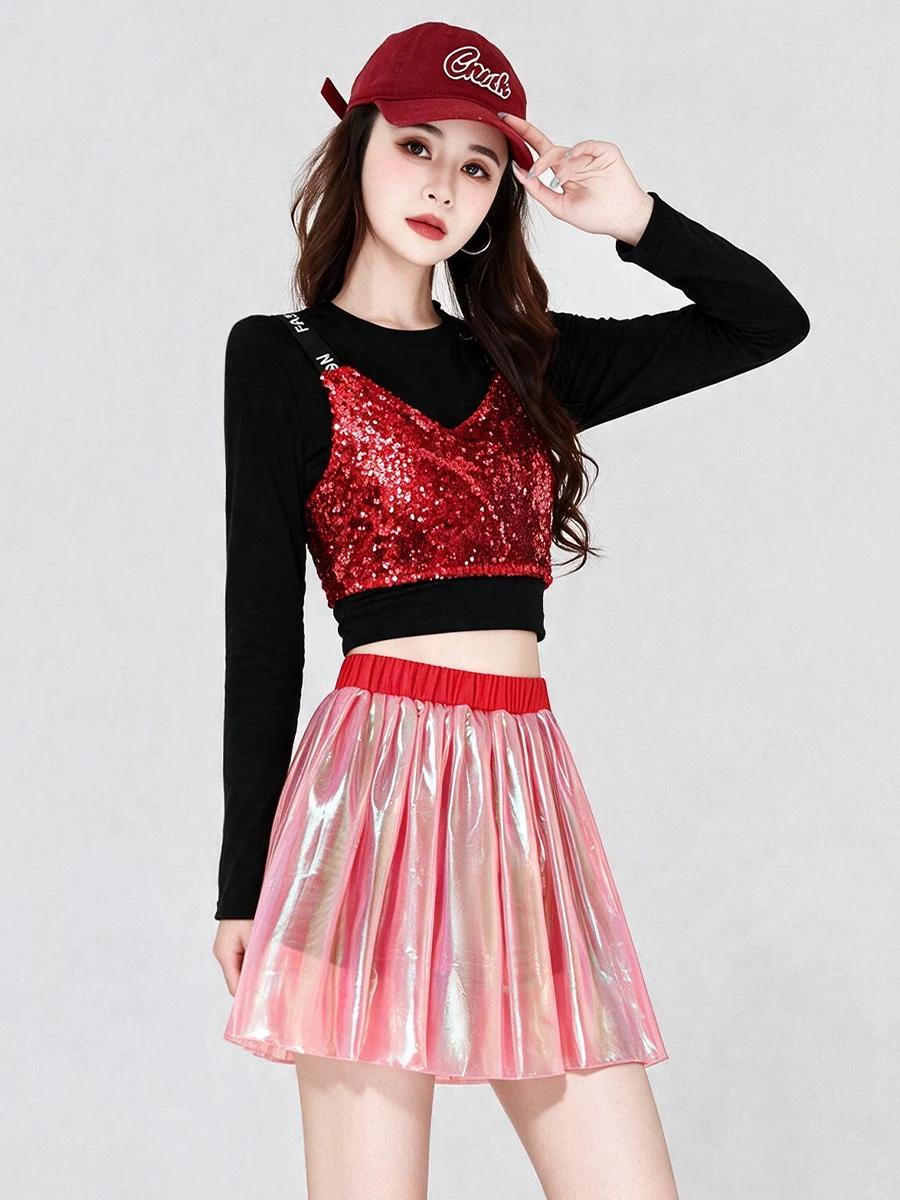 Shiny Dance Performance Clothing Jazz Dance Skirt for Women's Group Performance Glittering Stage Costume Chinese Manufacturer