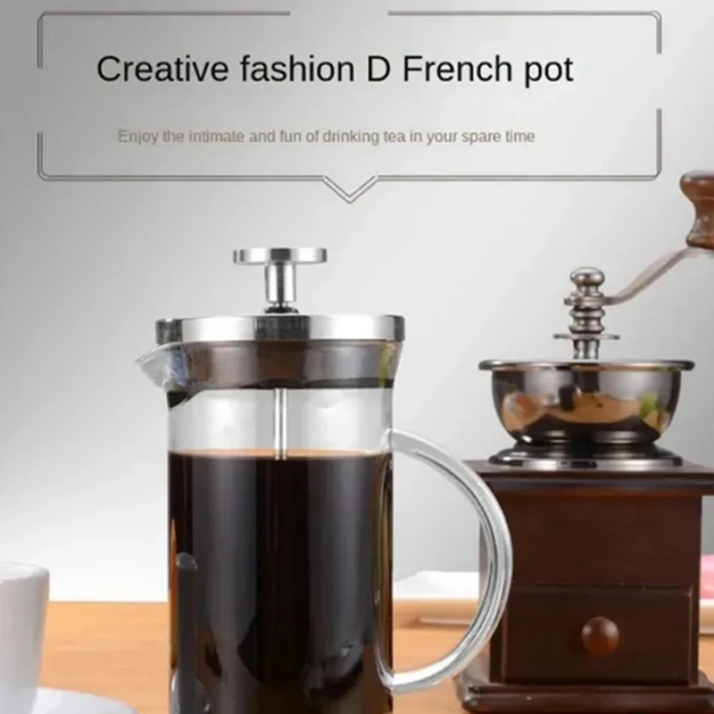 French Press Coffee Pots Stainless Steel Glass Coffee Maker Multifunctional Hand Punch Pot Coffee Accessories