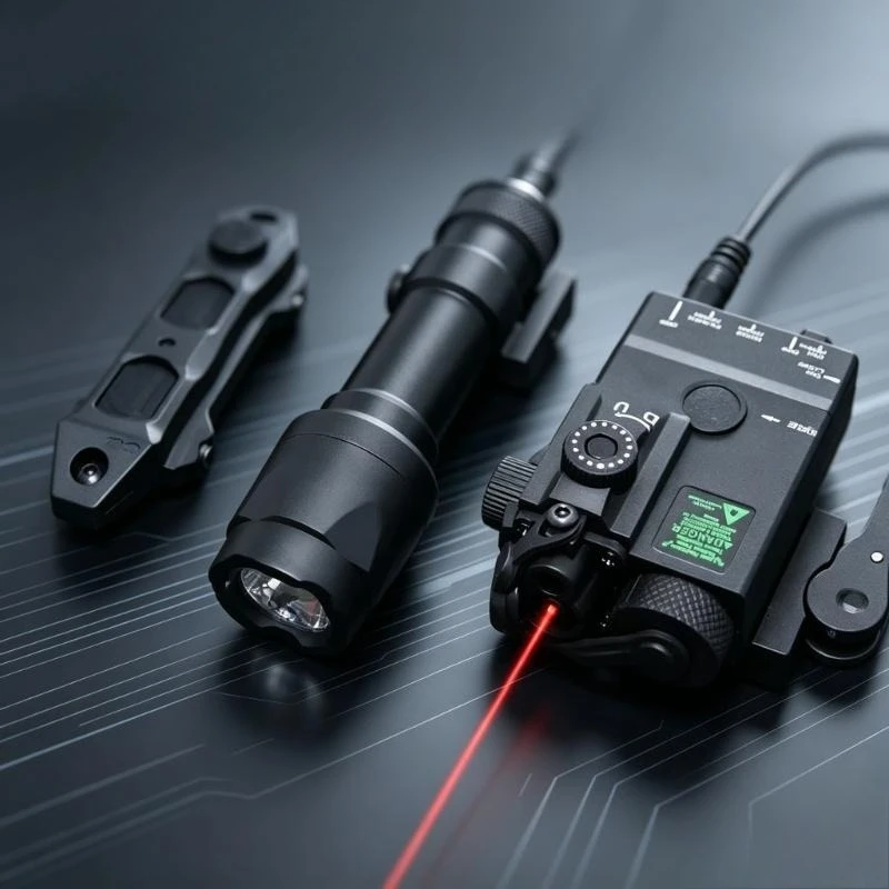 

MINI-A2 PEQ15 Look Red Green Laser Beacon with 20mm Picatinny Rail Stand for Outdoor Model Parts Fit M300 M600